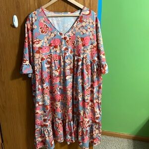 Women’s Floral Dress Ruffle Sleeves and Hem NWOT 4X Plus